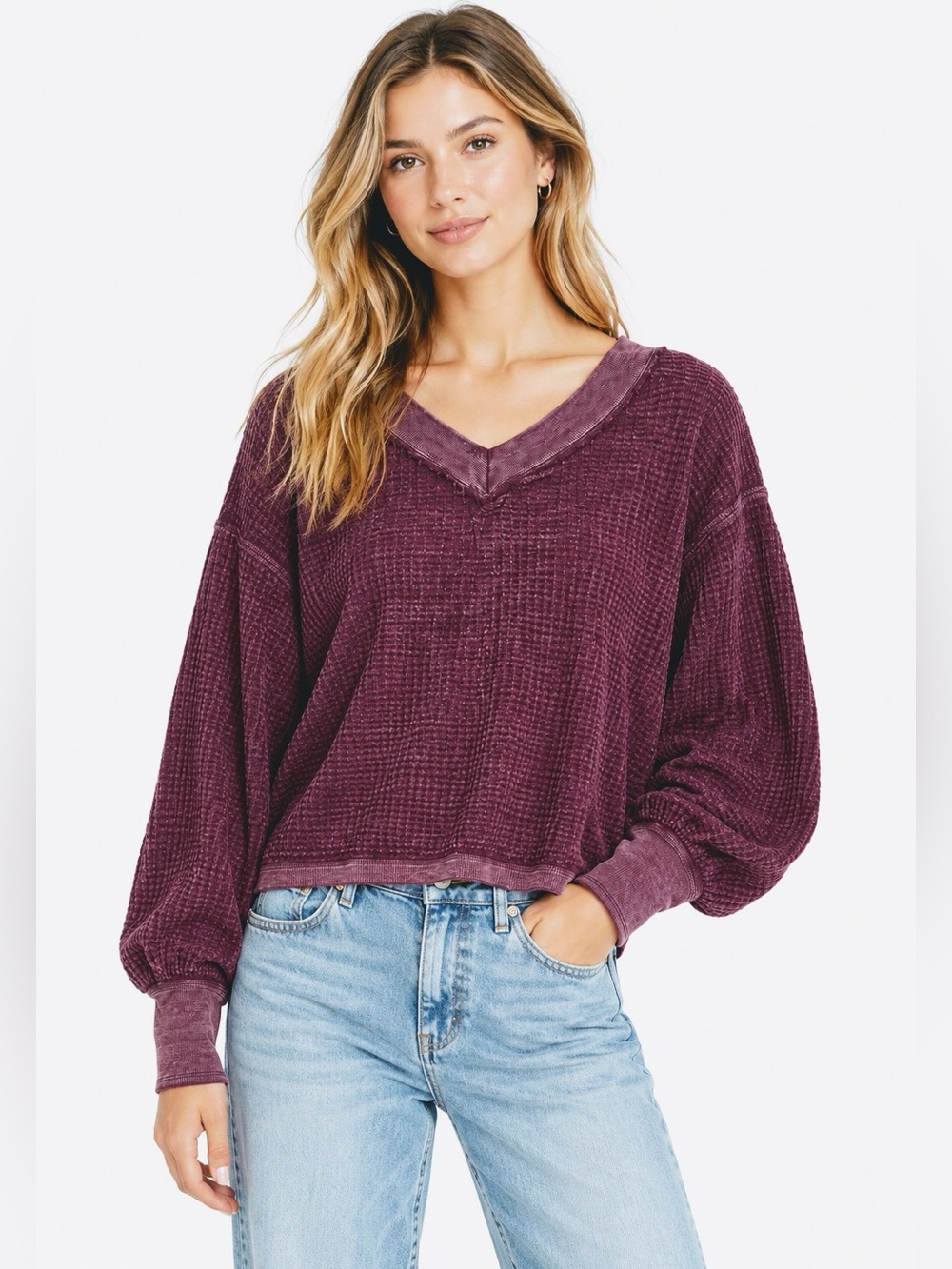 We The Free by Free People The South Side Thermal Top in Plum